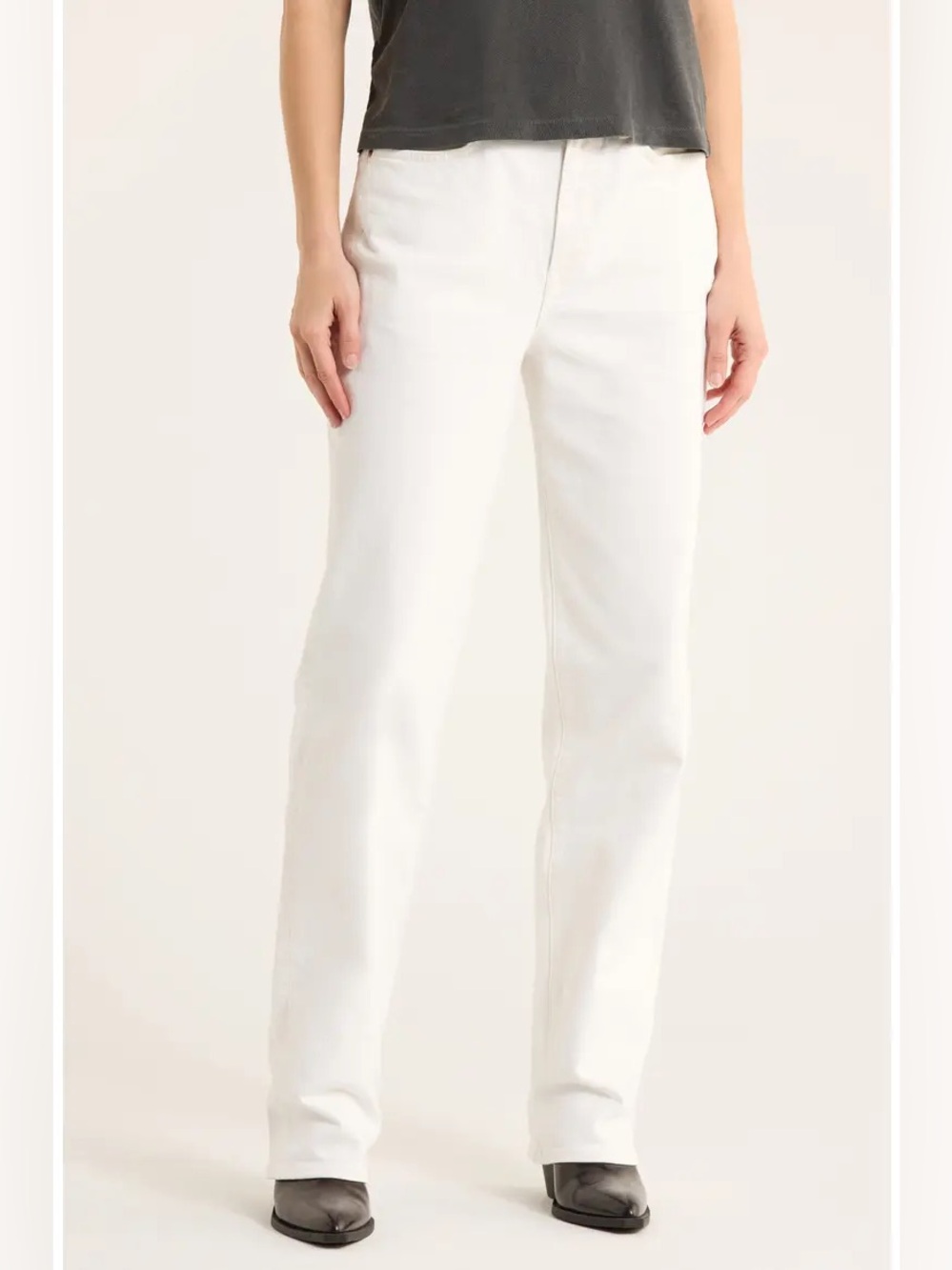 NWOT Buck Mason White Rider Twill High Rise Straight Leg Jeans